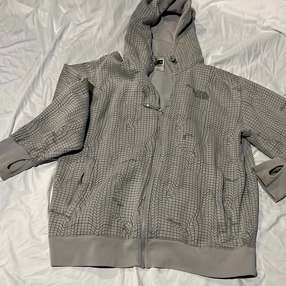 TNF Full Zip Hooded Sweatshirt w/pockets, Thumb slot, and double-lined hood